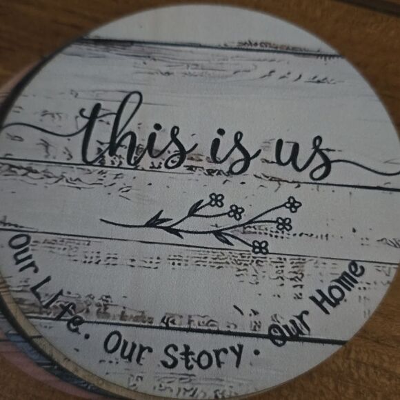 Coaster 6 piece set farmhouse wooden - Picture 7 of 8